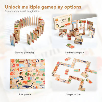 Puzzle Animali in Legno per Bambini – Gioco Educativo Interattivo per Sviluppo Logico e Coordinazione