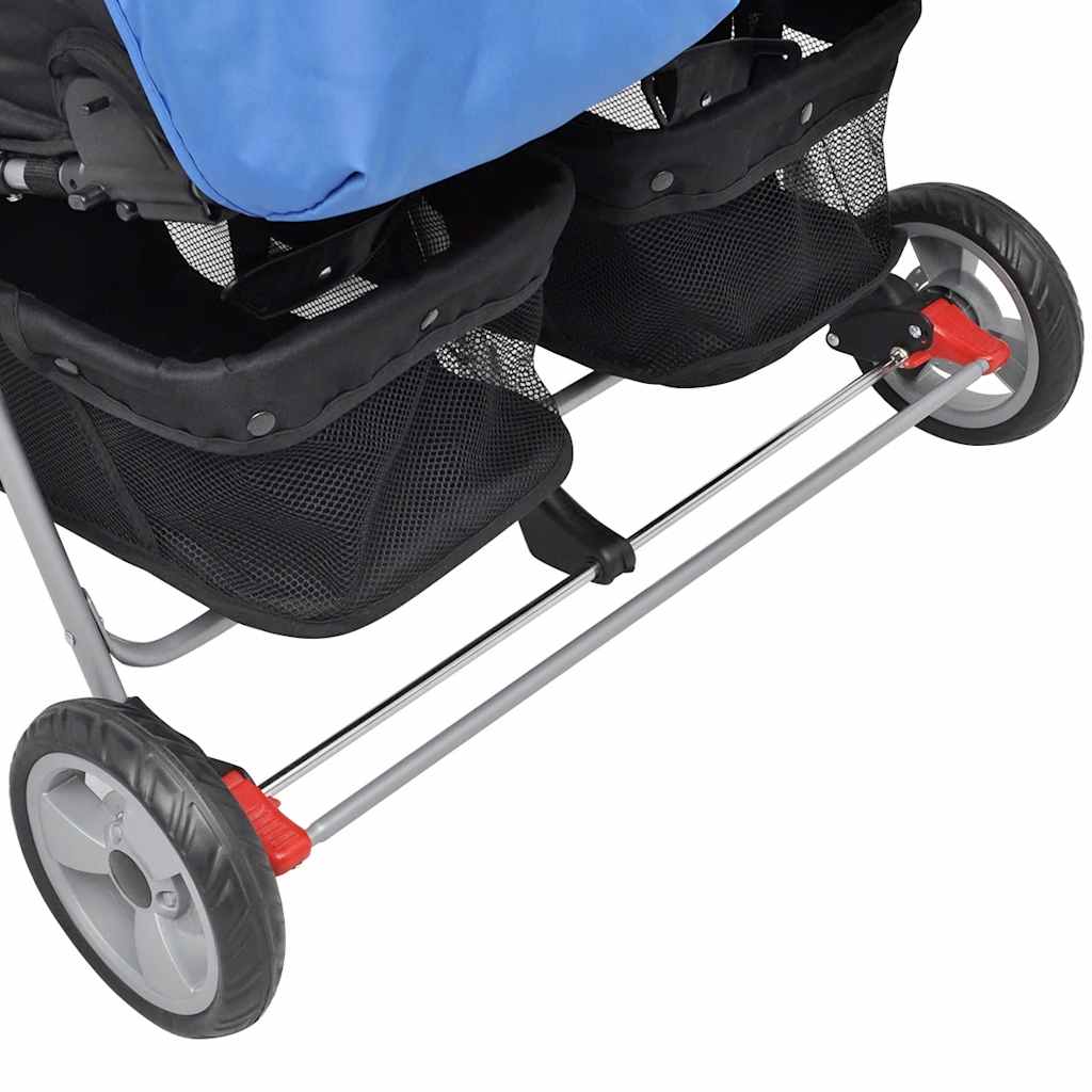 Passeggino Gemellare Affiancato Leggero e Compatto – Chiusura Facile, Schienali Reclinabili, Ruote Antishock