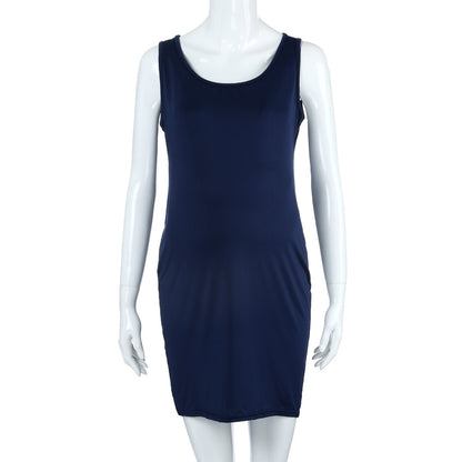 Vestito Premaman Estivo Aderente – Abito Senza Maniche per Gravidanza Elegante e Confortevole