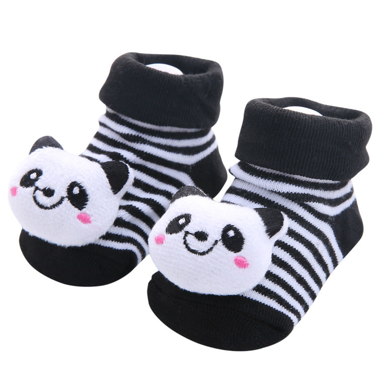 Calzini Antiscivolo Neonato con Animaletti in Cotone - Calze Baby 0-12 Mesi Morbide e Sicure
