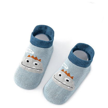 Calzini Antiscivolo Bambino in Cotone Traspirante - Calze Corte Baby con Grip 0-5 Anni