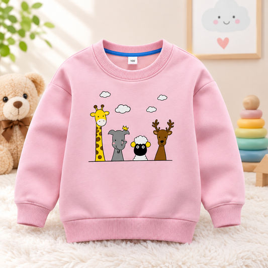 Felpa Leggera in Cotone per Bambini  – Maglia Girocollo a Maniche Lunghe Primavera e Autunno