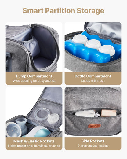 Borsa per Tiralatte con Ghiaccio Refrigerante – Custodia Portatile per Tiralatte e Conservazione Latte Materno | Ideale per Lavoro e Viaggio