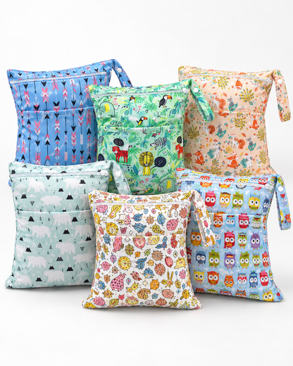 Sacca Impermeabile Wet Bag per Bambini 30×36 cm – Doppia Cerniera per Vestiti Bagnati, Cambio e Pannolini
