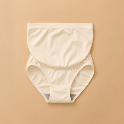 Boxer Premaman a Vita Alta Senza Cuciture – Slip Intimo Gravidanza Elasticizzato con Fascia Addominale