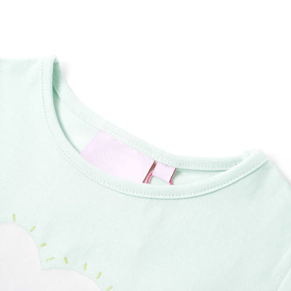 T-Shirt Bambino Verde Menta in Cotone Morbido – Maglietta Estiva Leggera 4-8 Anni