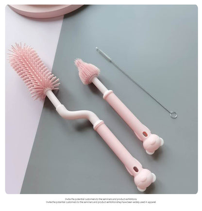 Set spazzola Biberon in Silicone 360° – Pulizia Profonda, Antigraffio e Multifunzionale