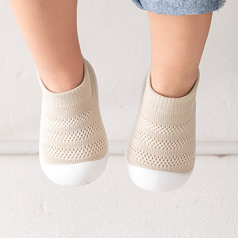 Scarpe Calzino Antiscivolo Bambino 12-36 Mesi in Cotone Traspirante - Calzature Baby Morbide con Suola TPR