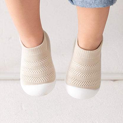 Scarpe Calzino Antiscivolo Bambino 12-36 Mesi in Cotone Traspirante - Calzature Baby Morbide con Suola TPR