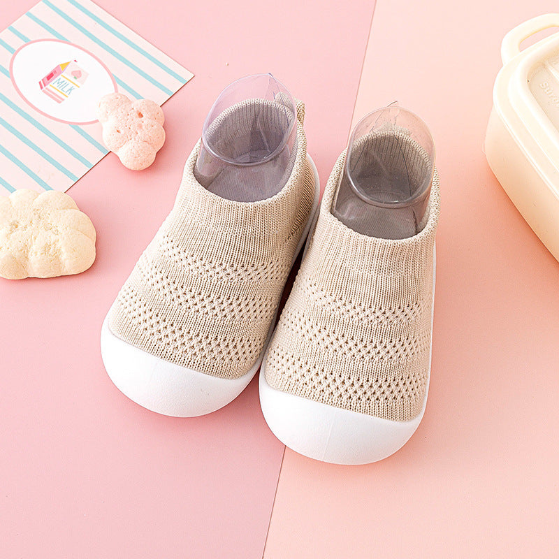 Scarpe Calzino Antiscivolo Bambino 12-36 Mesi in Cotone Traspirante - Calzature Baby Morbide con Suola TPR