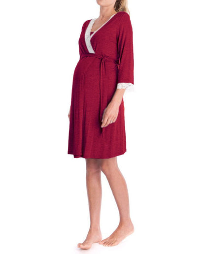 Camicia da Notte Premaman e Allattamento – Morbida, Comoda e Ideale per la Gravidanza