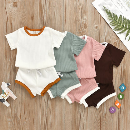 Completo Estivo Neonato in Cotone 2 Pezzi – Set T-Shirt e Pantaloncini Leggeri Traspiranti (0-3 Anni)