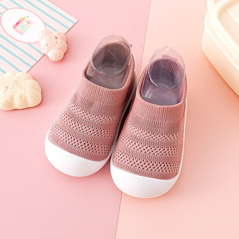 Scarpe Calzino Antiscivolo Bambino 12-36 Mesi in Cotone Traspirante - Calzature Baby Morbide con Suola TPR
