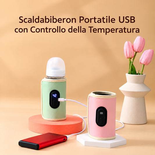 Scaldabiberon Portatile USB – Fascia Riscaldante con Controllo della Temperatura per Biberon
