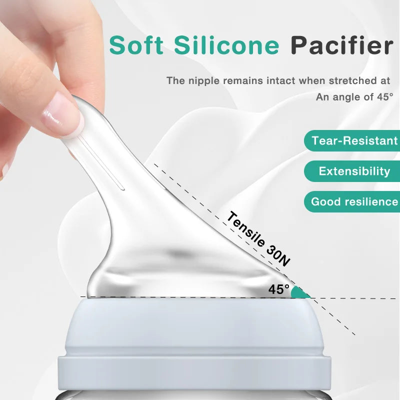 Biberon in Vetro per Neonati con Sistema Anti-Colica e Tettarella in Silicone – 90/160 ml