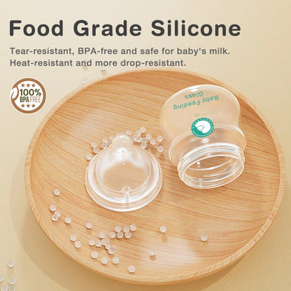 Biberon in Vetro per Neonati con Sistema Anti-Colica e Tettarella in Silicone – 90/160 ml