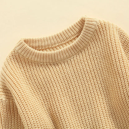Maglione in Maglia per Bambini e Neonati in Cotone – Pullover a Maniche Lunghe Unisex per Autunno e Inverno