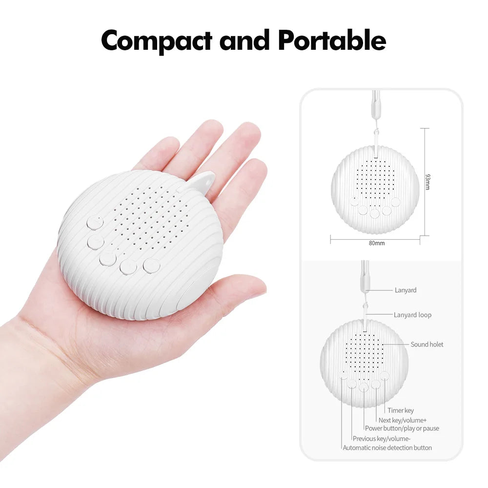 Dispositivo per Rumore Bianco Portatile per Neonati con 10 Suoni Rilassanti USB