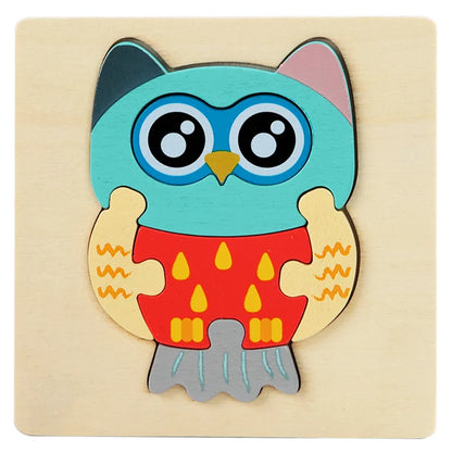 Puzzle in Legno 3D a Incastro – Animali e Veicoli, Gioco Educativo Ispirato al Metodo Montessori per Bambini 3+ Anni