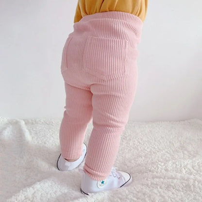 Pantaloni a Costine in Cotone per Bambini, Vita Elastica, Unisex, Primavera/Autunno
