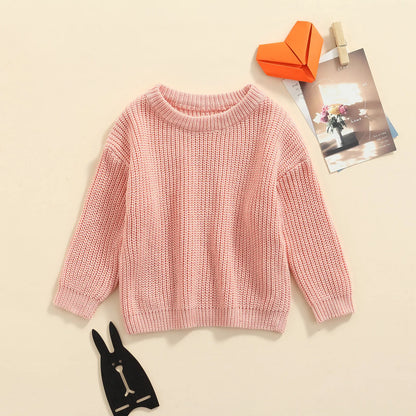 Maglione in Maglia per Bambini e Neonati in Cotone – Pullover a Maniche Lunghe Unisex per Autunno e Inverno
