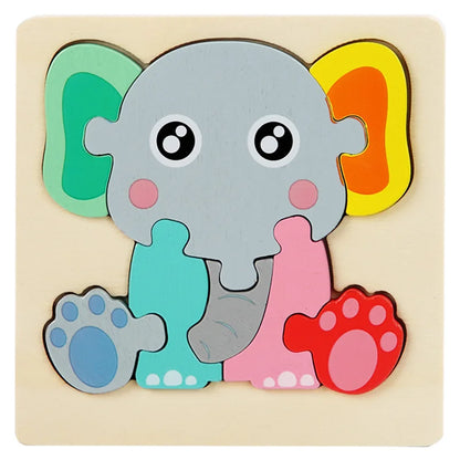 Puzzle in Legno 3D a Incastro – Animali e Veicoli, Gioco Educativo Ispirato al Metodo Montessori per Bambini 3+ Anni