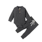Set Neonato 2 Pezzi in Cotone a Costine con Maglia a Maniche Lunghe e Pantaloni Elastici Primavera/Autunno