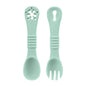 Set Posate Svezzamento in Silicone con Massaggiagengive – Cucchiaino e Forchettina Ergonomici per Bambini