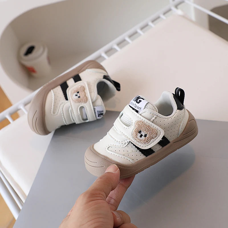 Scarpe Primi Passi Bambino Traspiranti con Doppio Strappo e Suola Morbida Antiscivolo