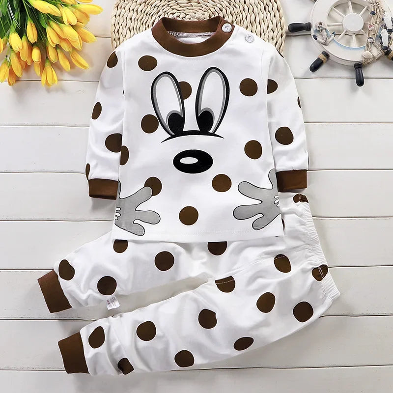 Pigiama Bambino 2 Pezzi 100% Cotone – Maglia a Manica Lunga e Pantaloni