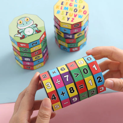 Cilindro Matematico Girevole – Puzzle Educativo con Numeri e Operazioni
