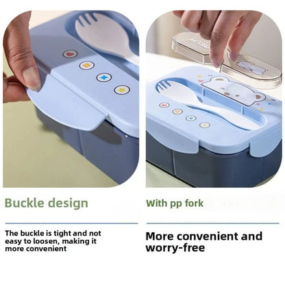 Portapranzo Bambini 1200 ml con Scomparti e Forchetta Integrata – Lunch Box con Chiusura Ermetica