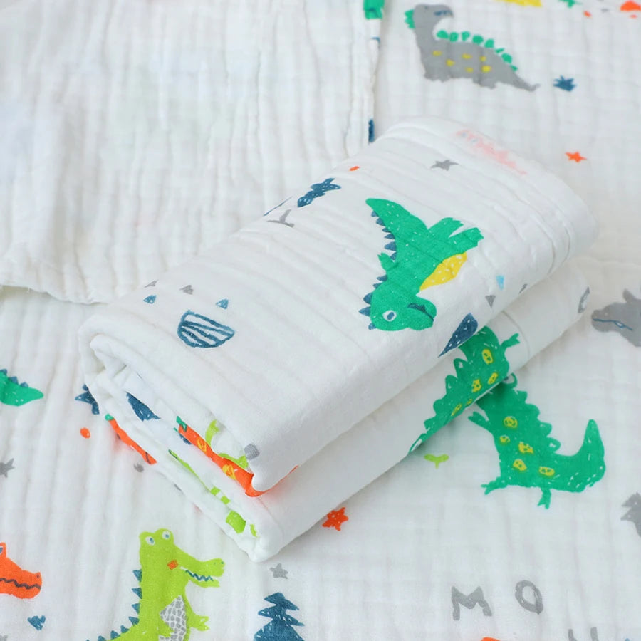 Telo Bagnetto in Garza di Cotone 4 Strati 70×90 cm per Neonati e Bambini
