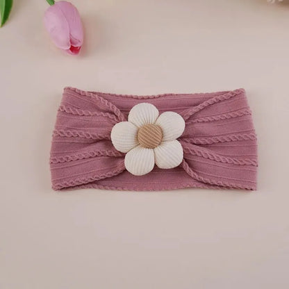 Fascia Elastica per Capelli con Fiore per Neonata e Bambina