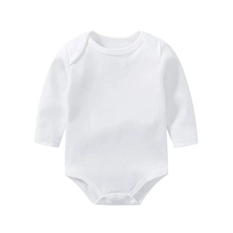 Body Neonato a Manica Lunga 100% Cotone – Bianco Unisex
