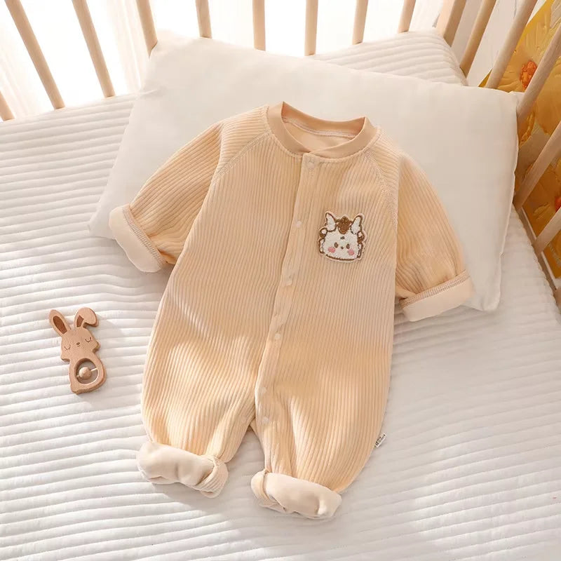 Body Intero Neonato in Cotone Felpato – Tutina Invernale a Manica Lunga