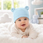 Cappellino Neonato in Cotone con Orecchiette – Berretto Morbido Elasticizzato 0-12 Mesi