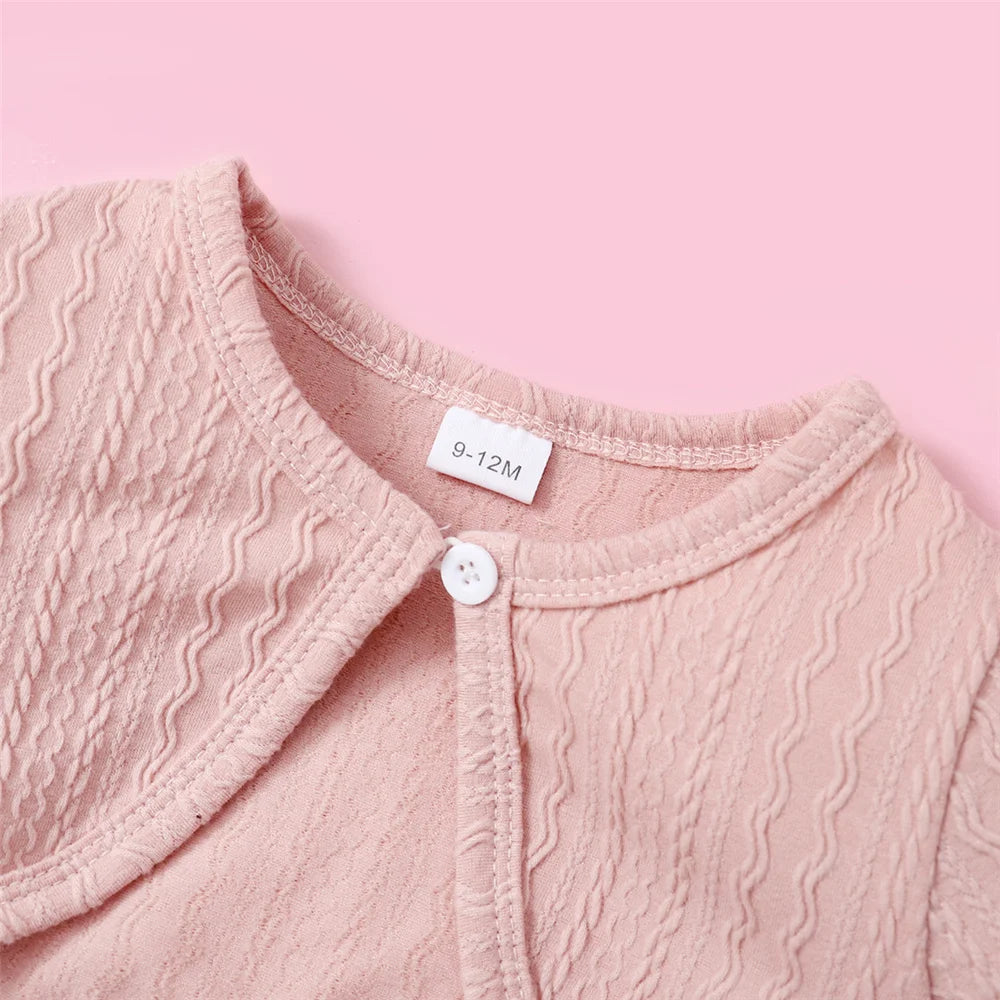 Vestito Bambina Floreale con Coprispalle Rosa – Completo 2 Pezzi 6 Mesi-3 Anni