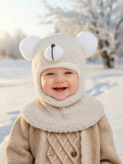 Passamontagna Invernale Bambino e Bambina – Cappello con Scaldacollo Integrato e Orecchie da Orsetto