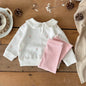 Completo Autunnale Bimba 2 Pezzi – Maglia Floreale e Pantaloni Svasati