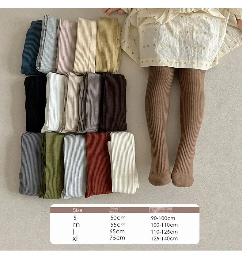 Calzamaglia in Cotone Elasticizzato per Bambine | Collant Caldi e Morbidi 1-9 Anni