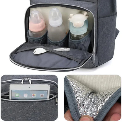 Zaino Fasciatoio Mamma Impermeabile Grande Capacità – Borsa Cambio Neonato con Tasche Termiche Portabiberon e Scomparti Multipli