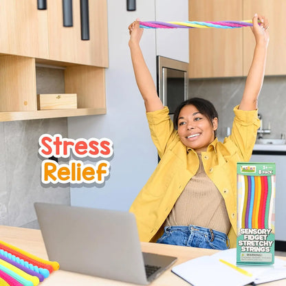 Cordoncini Sensoriali Elastici per Bambini – Gioco Tattile Antistress con Texture, Set Educativo per Motricità Fine