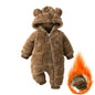 Tutina Invernale Neonato in Pile Effetto Peluche – Tuta con Cappuccio e Zip a Doppio Cursore