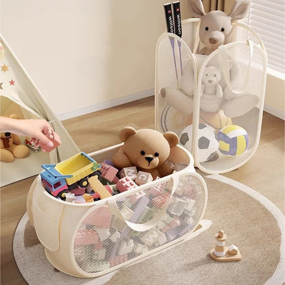 Cesto Organizer Porta Giochi e Peluche in Rete per Cameretta