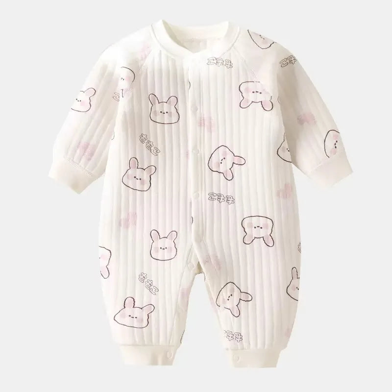 Body Intero Neonato in Cotone Felpato – Tutina Invernale a Manica Lunga