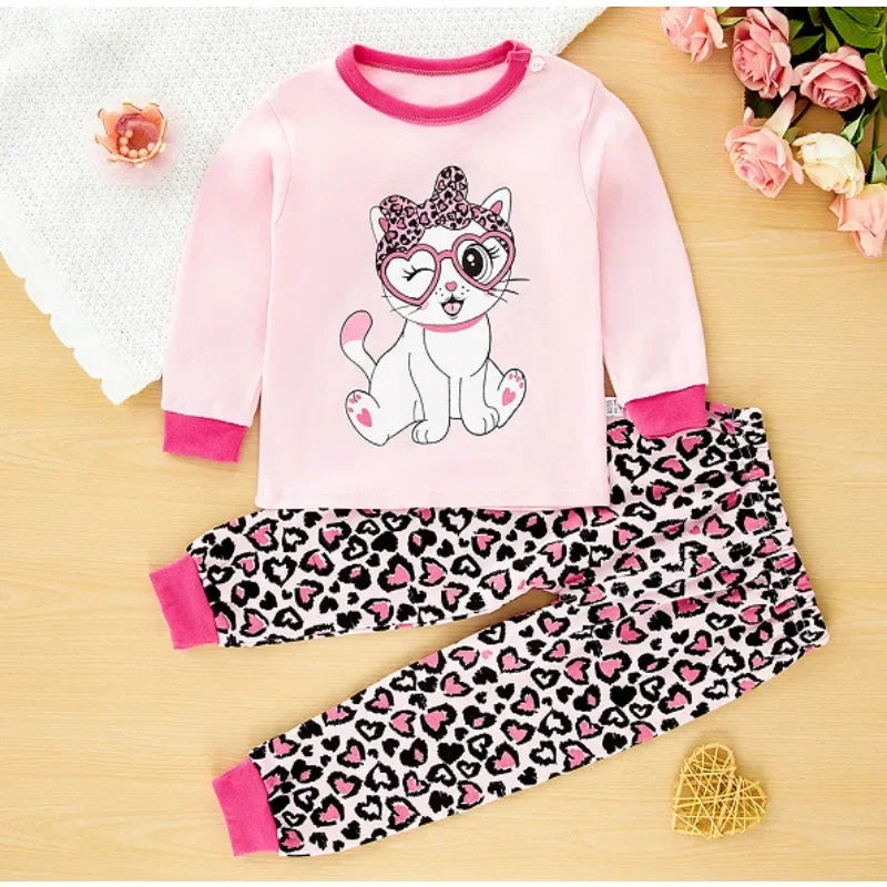 Pigiama in Cotone per Bambini con Maglia a Maniche Lunghe e Pantaloni – Completo Morbido da Casa
