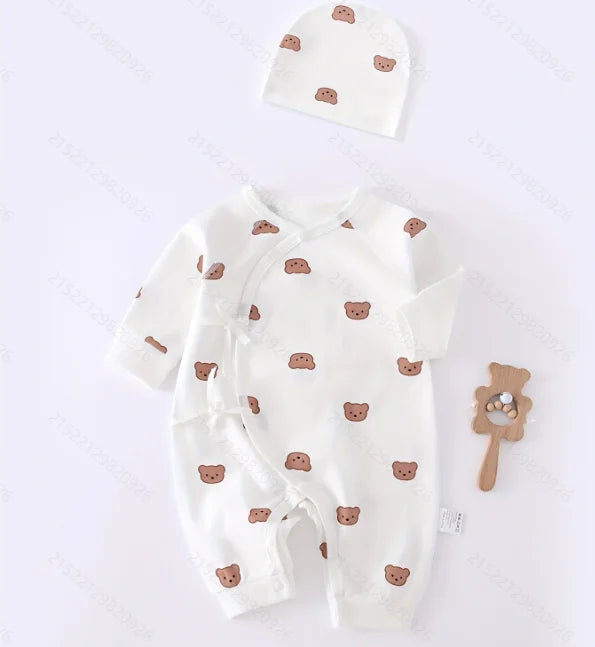 Tutina Kimono in Cotone per Neonati e Bambini con Cappellino – Maniche Lunghe (0-12 mesi)