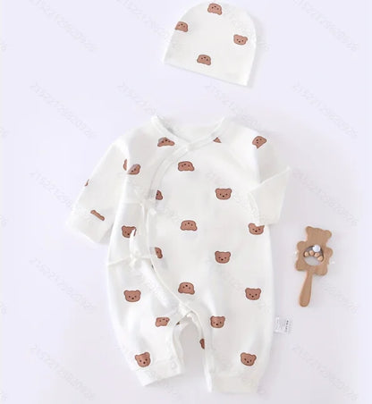 Tutina Kimono in Cotone per Neonati e Bambini con Cappellino – Maniche Lunghe (0-12 mesi)