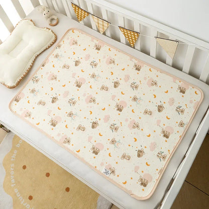 Traversa Neonato Impermeabile e Lavabile 50 × 70 cm – Tappetino Cambio con Superficie in Cotone